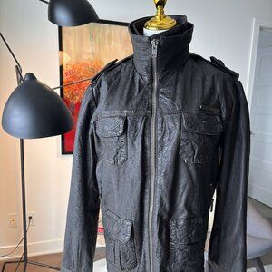 Superdry Leather Jacket | Men’s Medium | Premium Hide | Military Style